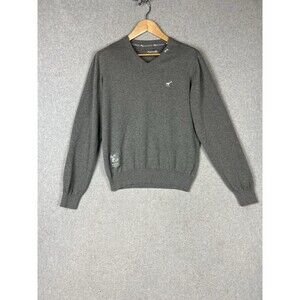 LRG Lifted Research Group Gray V- Neck Sweater Men’s  XL Front Logo Cotton